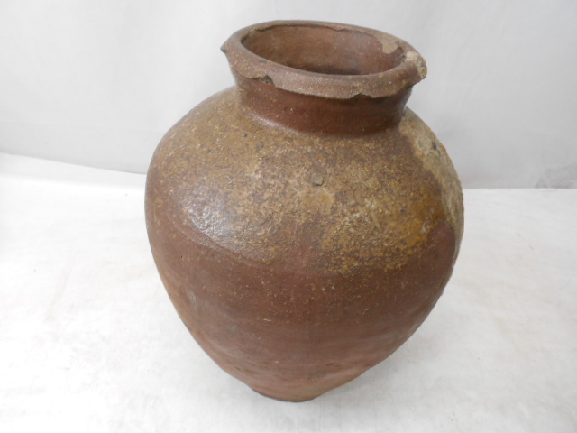  large ..2316 Muromachi era old Echizen . middle . ash .. Shizen Yu medicine height 33. genuine article guarantee flower inserting flower vase Echizen warehouse ....