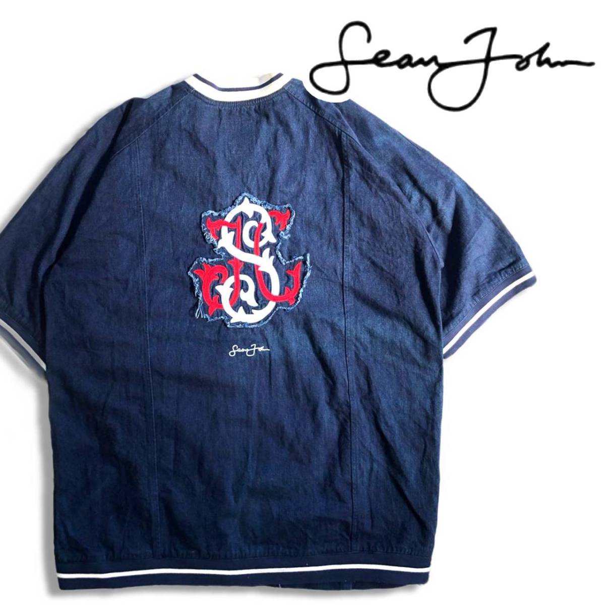 00s ショーンジョン ゲームシャツ デニム XXL 2XL Sean John