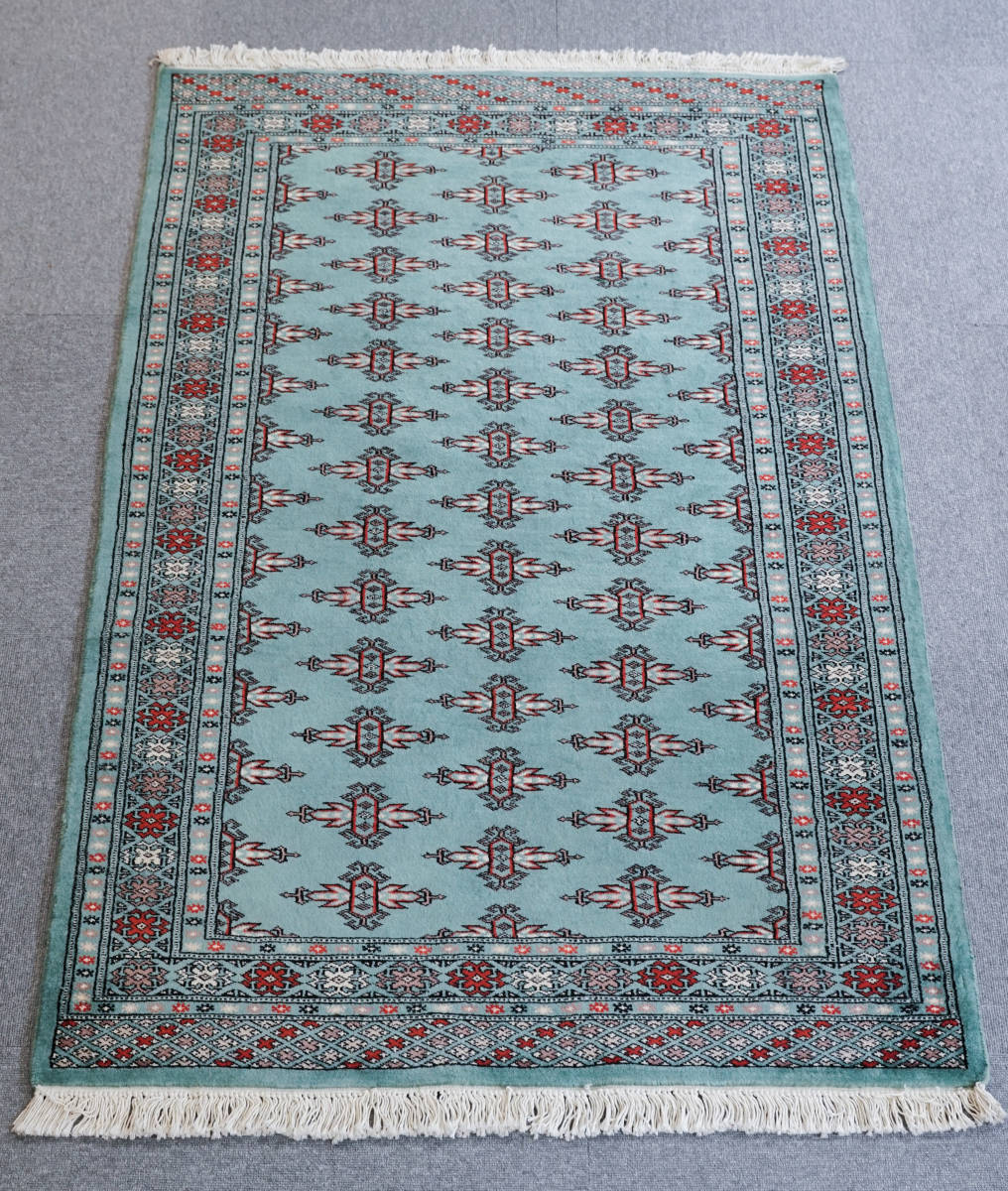 パターン パキスタン手織り絨毯 ウール アクセントラグ size:119×84cm