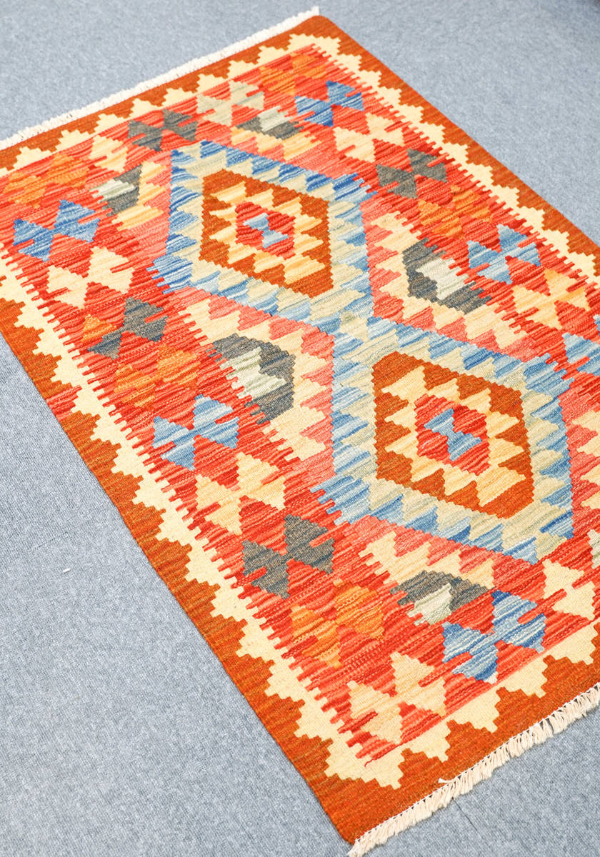 アフガニスタン キリム 手織り絨毯 サイズ:118×81cm stn:23 www.gymn1 