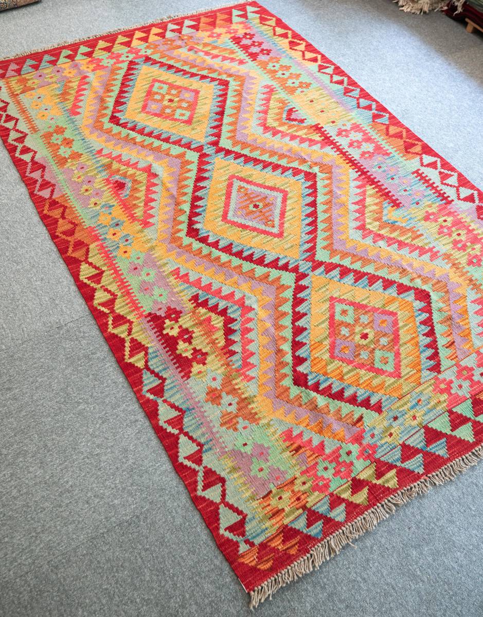 森の雑貨屋さん アフガニスタン キリム 手織り絨毯 stn:225 とstn:23 