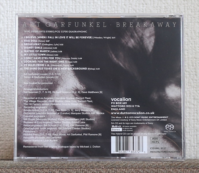 高音質CD/SACD/アート・ガーファンクル（サイモン＆ガーファンクル）/愛への旅立ち/Art Garfunkel (Simon &  Garfunkel)/Breakaway