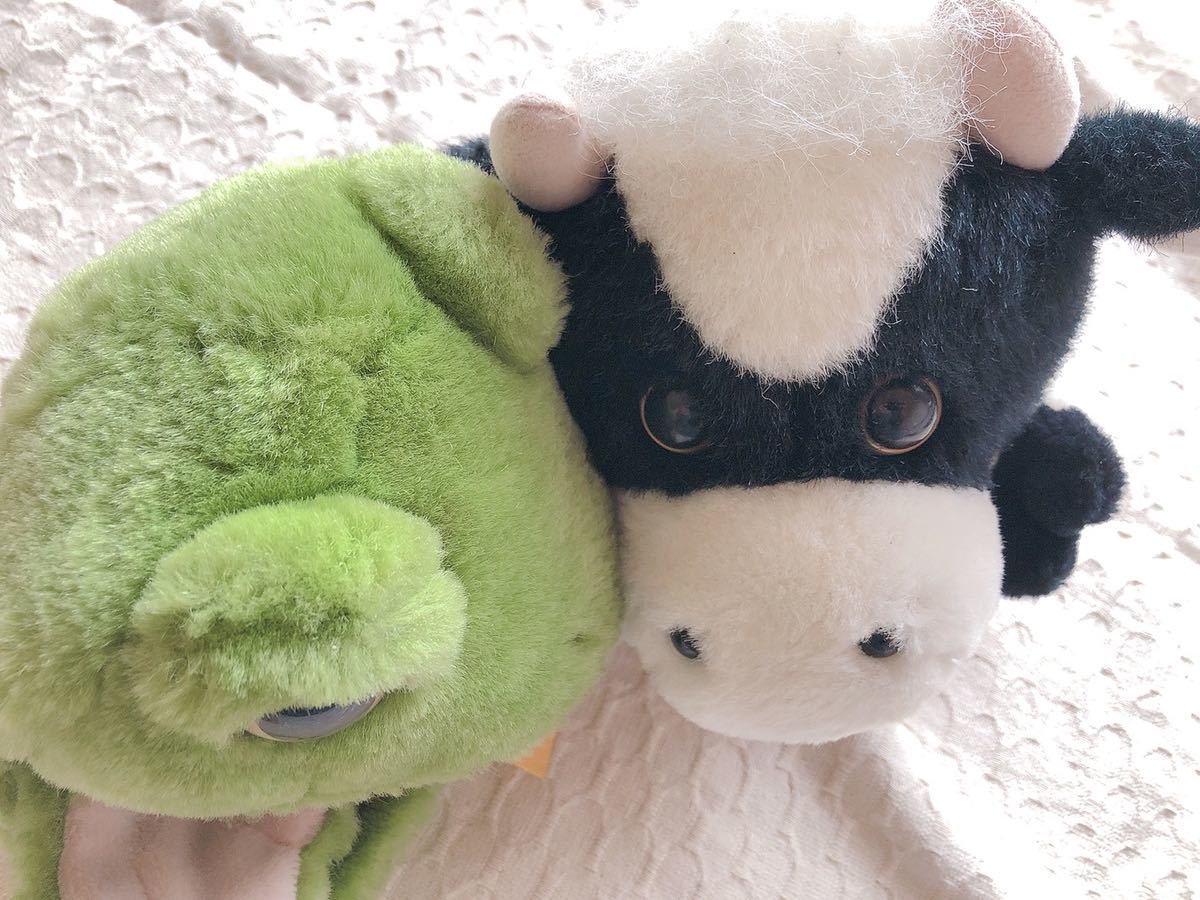 当時物 パペットマペット カエルくん ウシくん ぬいぐるみ 当時物 パペットマペット カエルくん ウシくん ぬいぐるみ