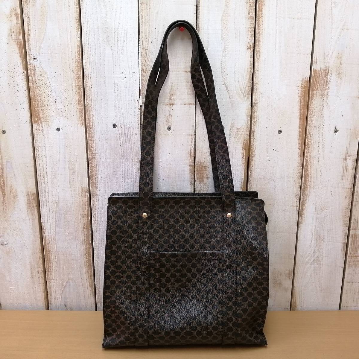 ○22052004 CELINE セリーヌ トートバッグ マカダム柄 PVC/レザー