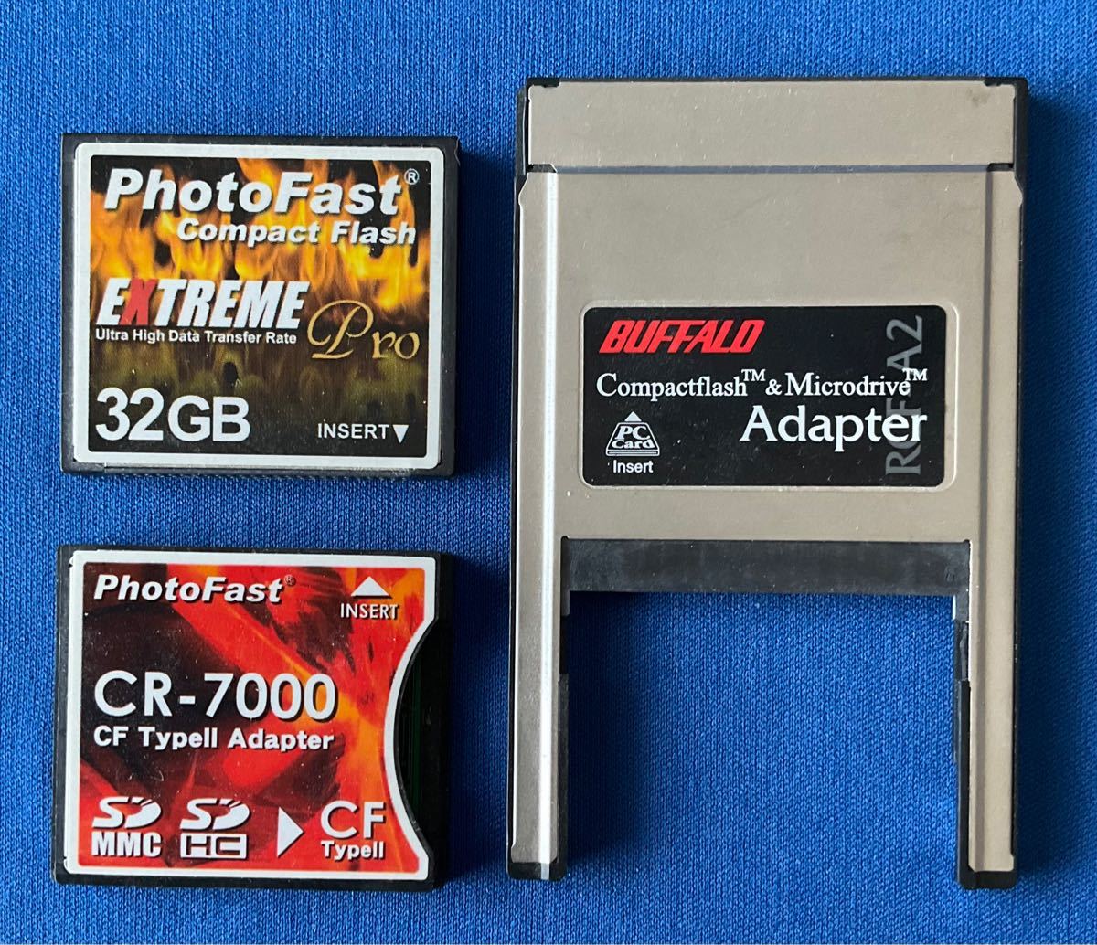 コンパクトフラッシュ PhotoFast 32GB他 CFカード BUFFALO変換アダプター