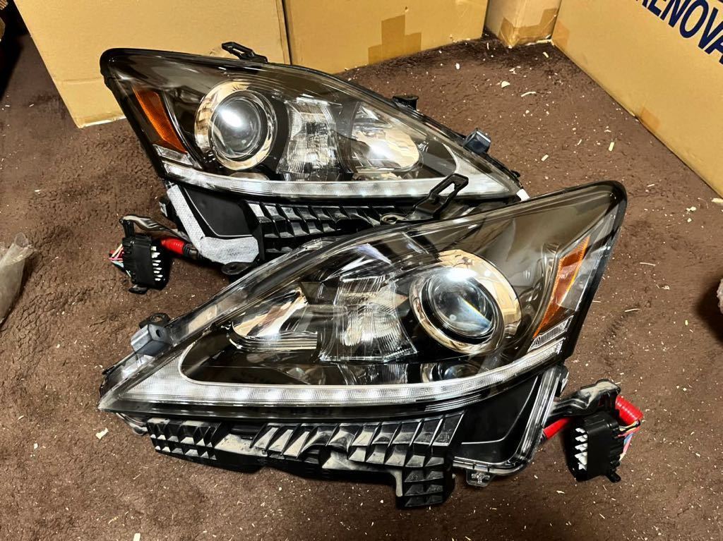 前期流用 レクサス LEXUS 純正 IS 後期 HID ヘッドライト 左右セット