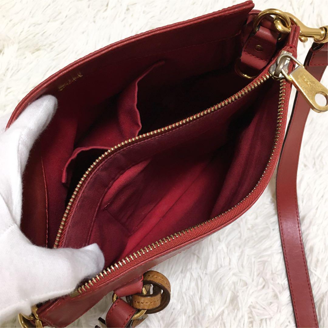 美品クロエ Chloe エデン ショルダーバッグ 斜め掛け 肩掛け ゴールド