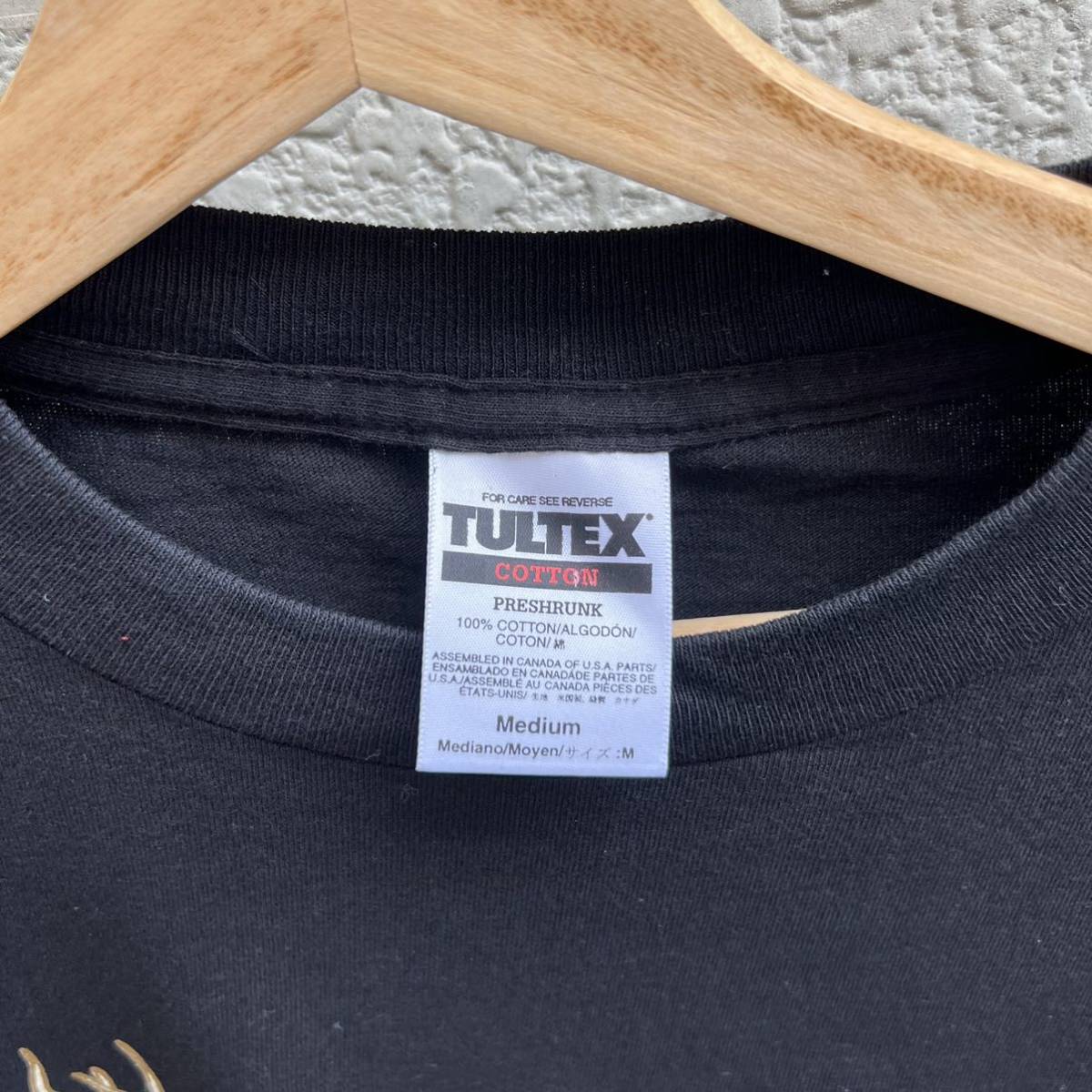 90s 00s US古着 カナダ製 TULTEX プリントTシャツ タルテックス 黒