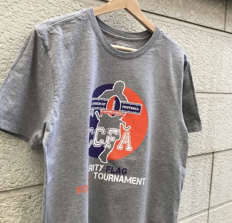 USED US古着 NIKE プリントTシャツ スポーツブランド ナイキ グレー 灰色 半袖Tシャツ アメフト アメリカ古着 Mサイズ_画像3