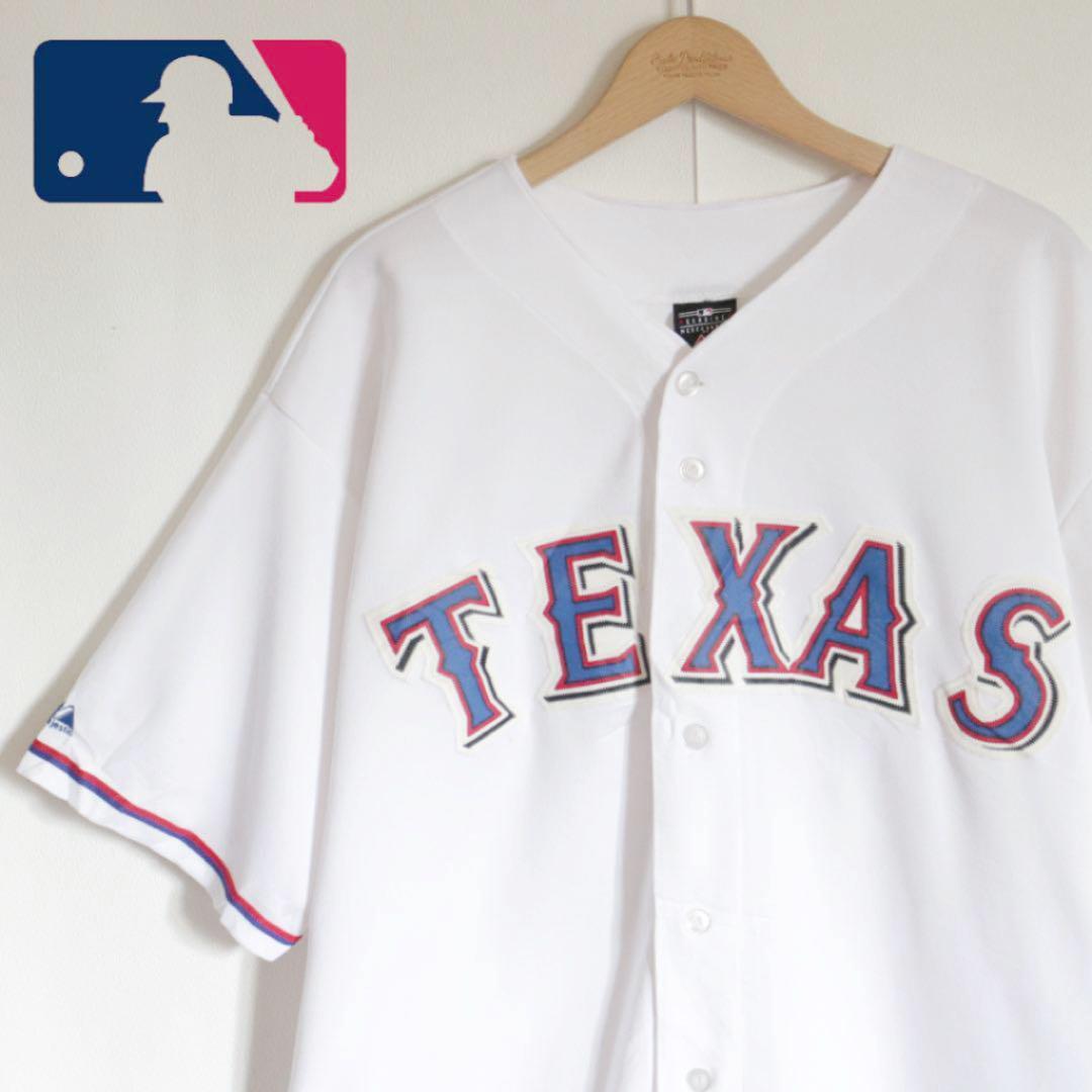 MLB マジェスティック テキサスレンジャーズ ベースボールシャツ