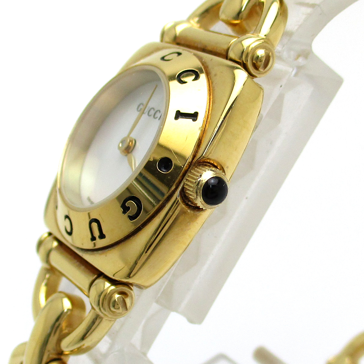 グッチ 時計 ホースビット レディース ゴールド ブレス シェル文字盤 6400L 腕時計 保証書 BOX GUCCI クォーツ