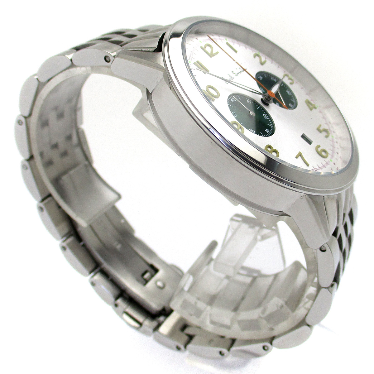 ポールスミス 時計 1001 Paul Smith クォーツ クロノグラフ グリーン シルバー文字盤 プレシジョン メンズ 腕時計 正規販売店 プレシジョン
