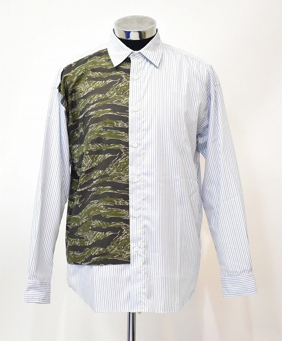 MISTERGENTLEMAN（ミスタージェントルマン ）HALF CAMO SWITCHED MODERN SHIRT L/S ハーフカモスイッチ長袖モダンシャツ ウッドランド