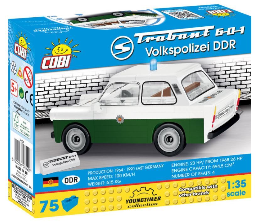 COBI block * 1/35 size automobile * tiger van to601 East Germany person . police patrol car Trabant 601 Volkspolizei DDR * new goods * EU made 