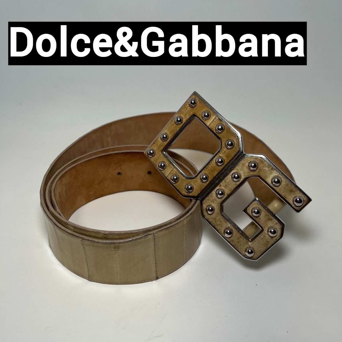 ドルチェ アンド ガッバーナ Dolce&Gabbana D&G ベルト ベージュ