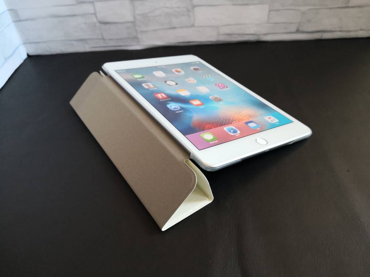 (薄型 軽量) iPad mini5/mini4 共用 ホワイト レザー スマートケース _画像3