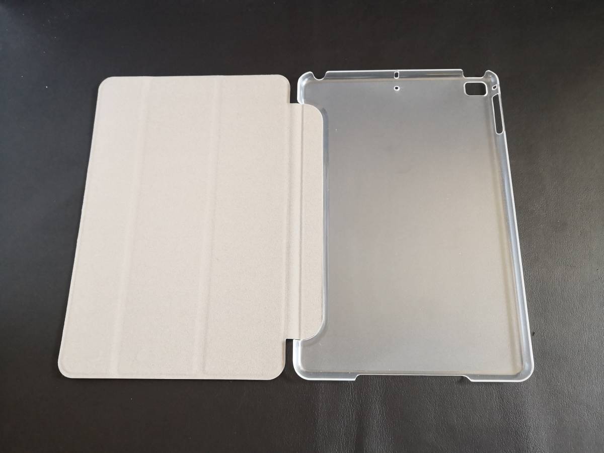 (薄型 軽量) iPad mini5/mini4 共用 ホワイト レザー スマートケース _画像5