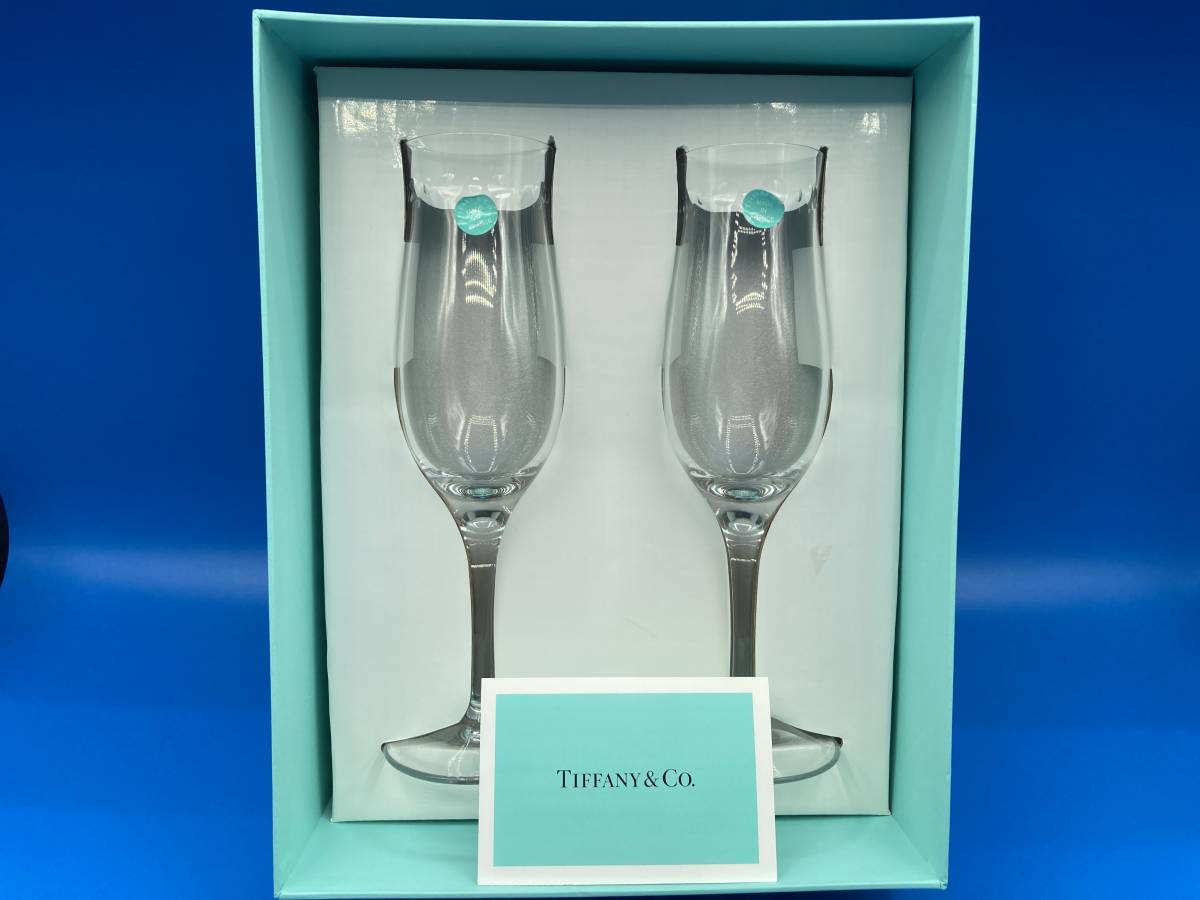 【未使用　保管品　箱あり】TIFFANY ティファニー　★シャンパングラス　ペア　★サイズ 50mm×高さ200mm_画像1