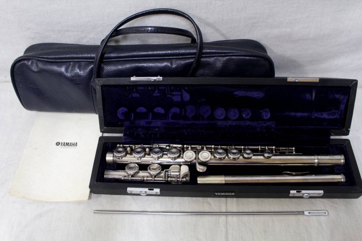 YAMAHAヤマハ◇YFL-43◇管体銀製SILVER刻印フルート◇シルバー系