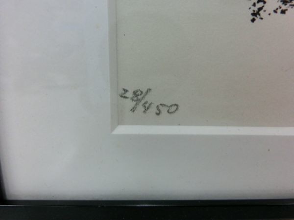 豊201HN/8A〇間部学 マナブ マベ 28/450 シルクスクリーン 鉛筆サイン 額 1976年〇の画像3