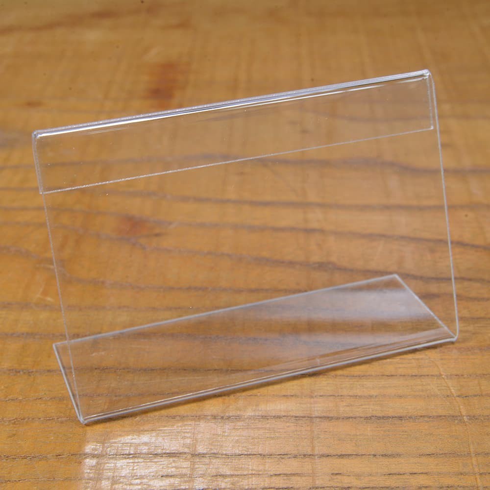 L型カードスタンド テーブルカード 1.5mm厚 アクリル ディスプレイ 店舗用品 [ 60×90mm / 1個 ] 透明_画像1