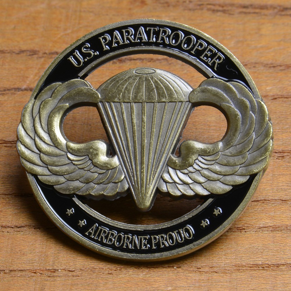 チャレンジコイン 米陸軍 パラシュート章 空挺部隊 記念メダル Challenge Coin 記念コイン