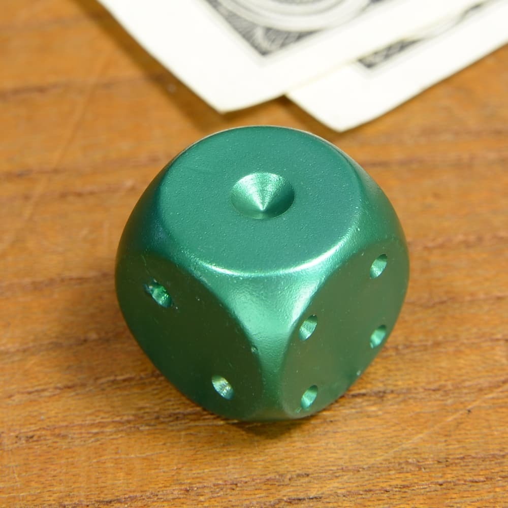 サイコロ 丸角 アルミ合金製 ダイス 16mm [ グリーン ] 骰子 賽子 dice さいころ エッジ無し 面取り_画像1