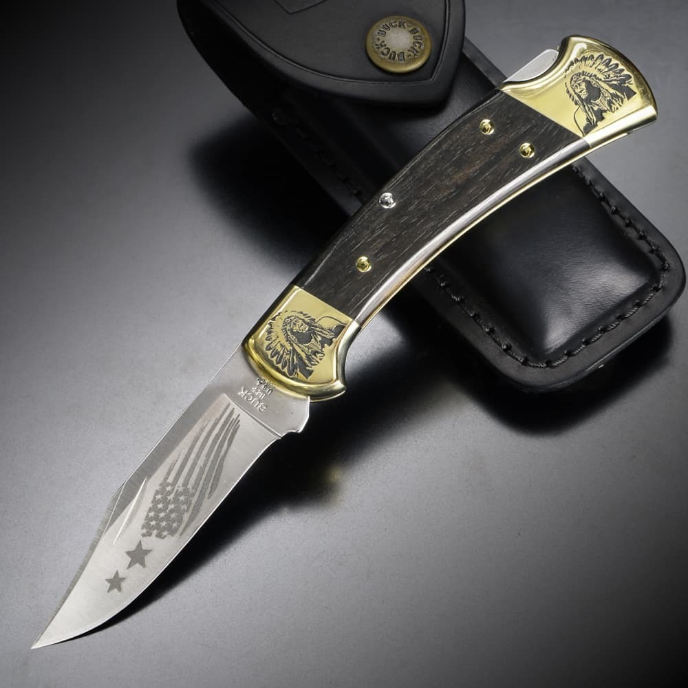 BUCK 折りたたみナイフ 112 限定品 イエローホースカスタム インディアンチーフ刻印 バックナイフ Ranger