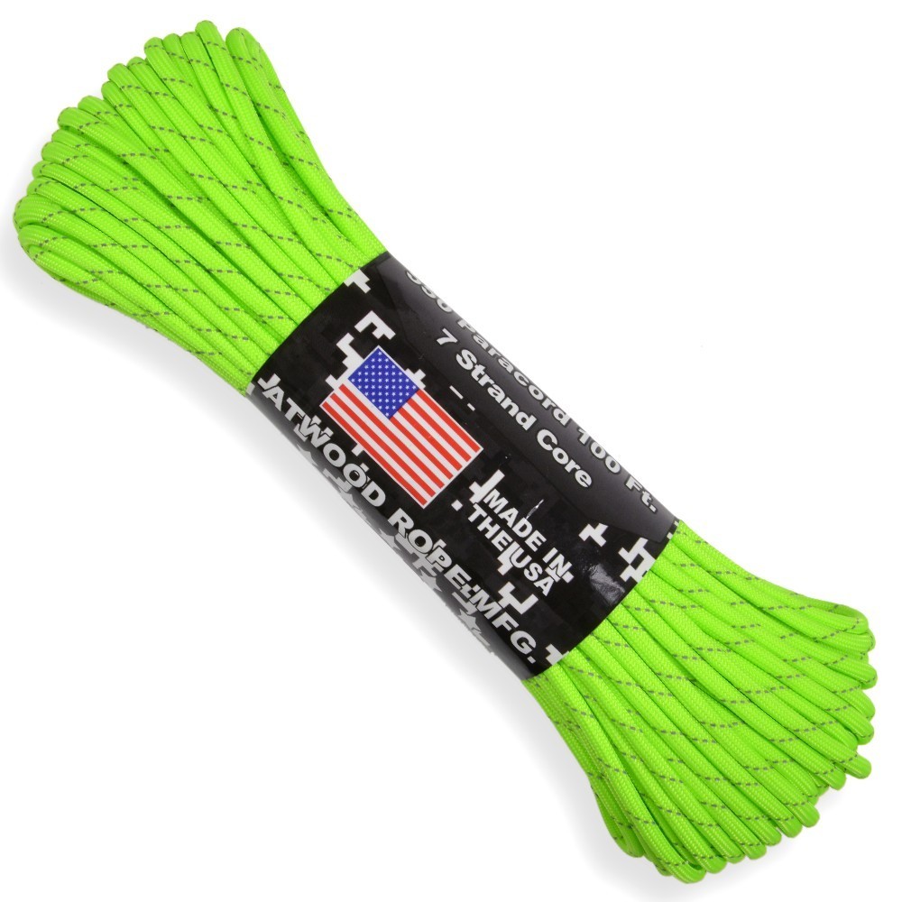 ATWOOD ROPE отражающий материал 550pala код модель 3 neon зеленый [ 30m ] Ato do трос ARM коммерческий 