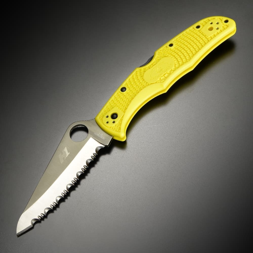 Spyderco 折りたたみナイフ PACIFIC SALT 2 波刃 スパイダルコ フォールディングナイフ フルセレーション