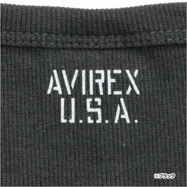 AVIREX 5分袖Tシャツ 無地 デイリー Uネック ワッフル [ グレー / Mサイズ ] アヴィレックス アビレックス_画像6