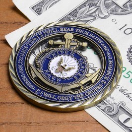 チャレンジコイン 紋章 アメリカ海軍省 記念メダル Challenge Coin 記念コイン 米軍 DoN U.S.NAVY_画像4