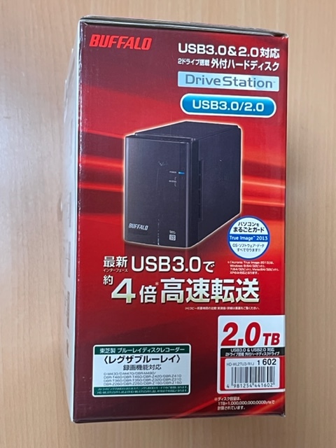送料無料【新品/未開封】　BUFFALO　外付けハードディスク　2TB　HD-WL2TU3/R1J [ミラーリング機能搭載 2ドライブモデル DriveStation] 