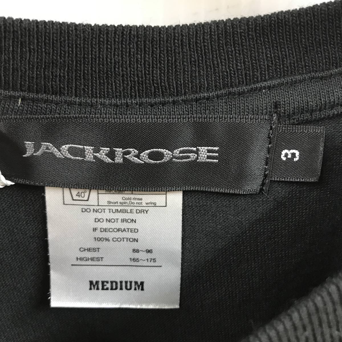 未使用 /M/ JACKROSE ブラック Tシャツ 半袖 メンズ レディース カリフォルニア 切り替え キリカエ ジャックローズ タグ カジュアル サマーの画像3
