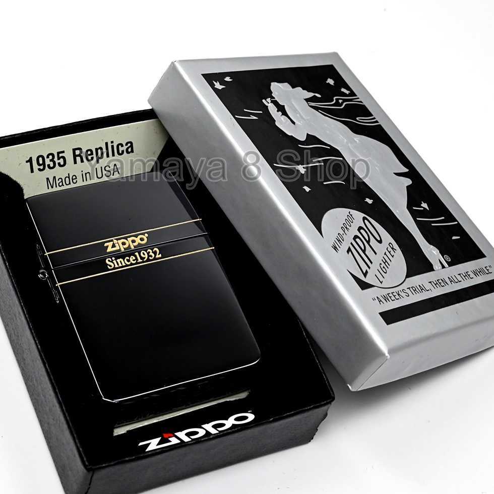 誕生日/お祝い ZIPPO 1935復刻 外ヒンジ ミラーライン ゴールド