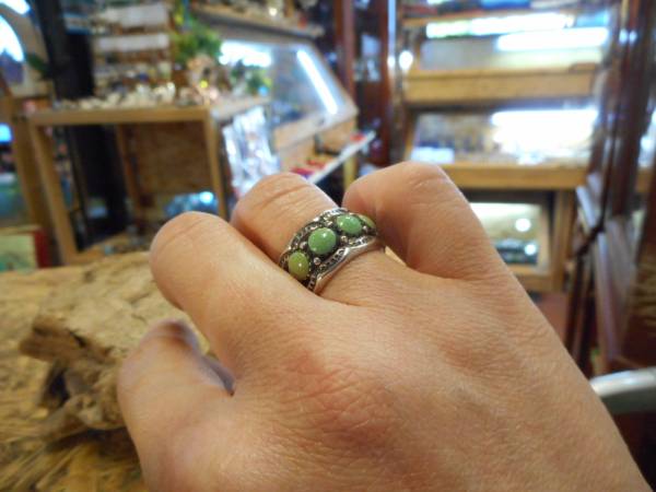  зеленый бирюзовый * игла * кольцо кольцо * серебряный 925* свободный размер индеец Navajo neitib натуральный бирюзовый 