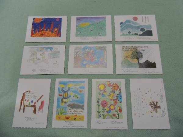 JAL world ... high k haiku navy blue test picture postcard postcard 10 pieces set ①