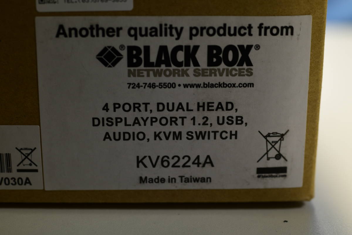 Black Box ブラックボックス KV6224A KVMスイッチ 4ポート デュアルヘッド DisplayPort 1.2 DP 1.2 USB2.0