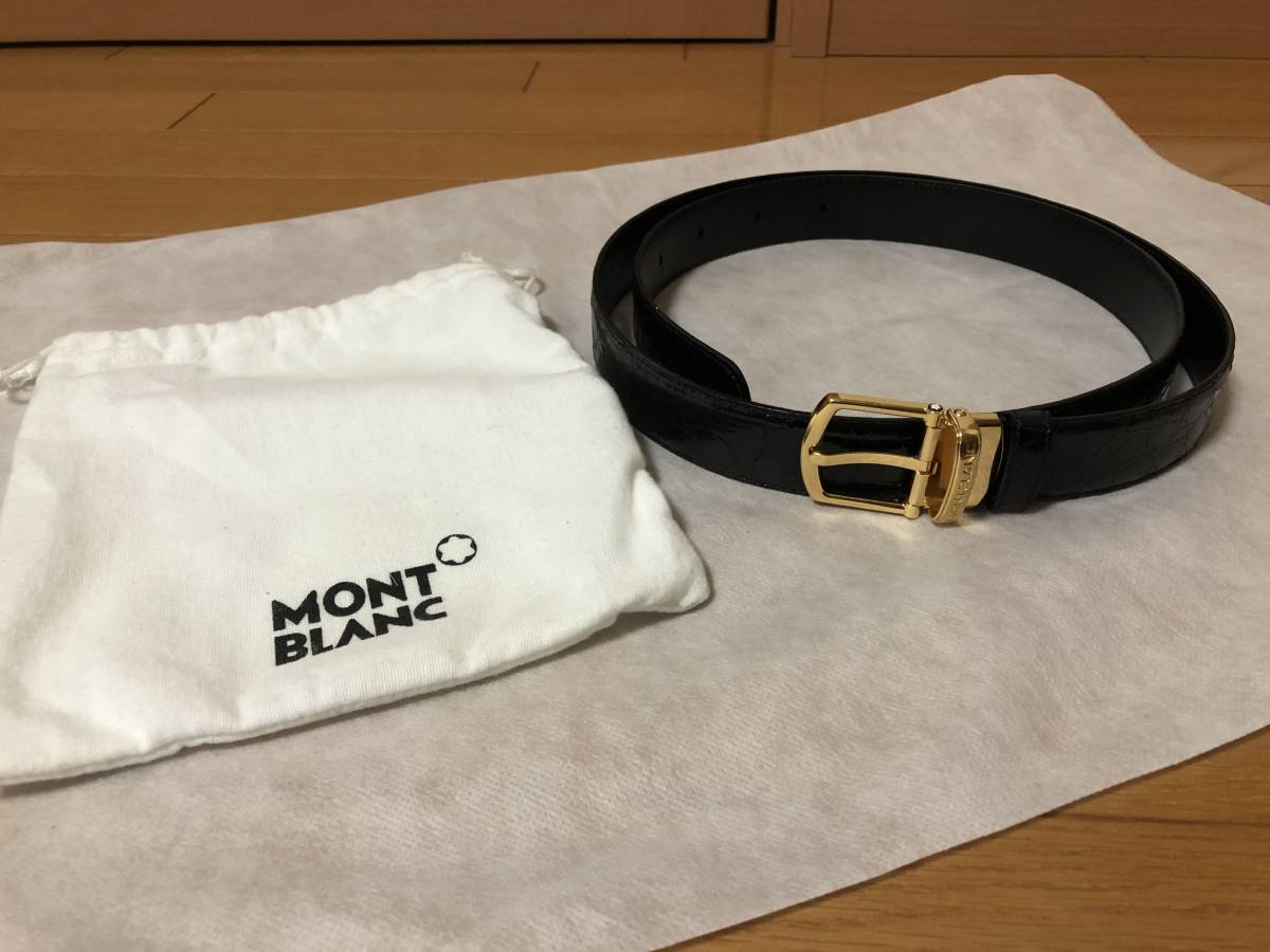 正規通販 MONTBLANC 黒 未使用品 保存袋付 高品質クロコダイルレザー 