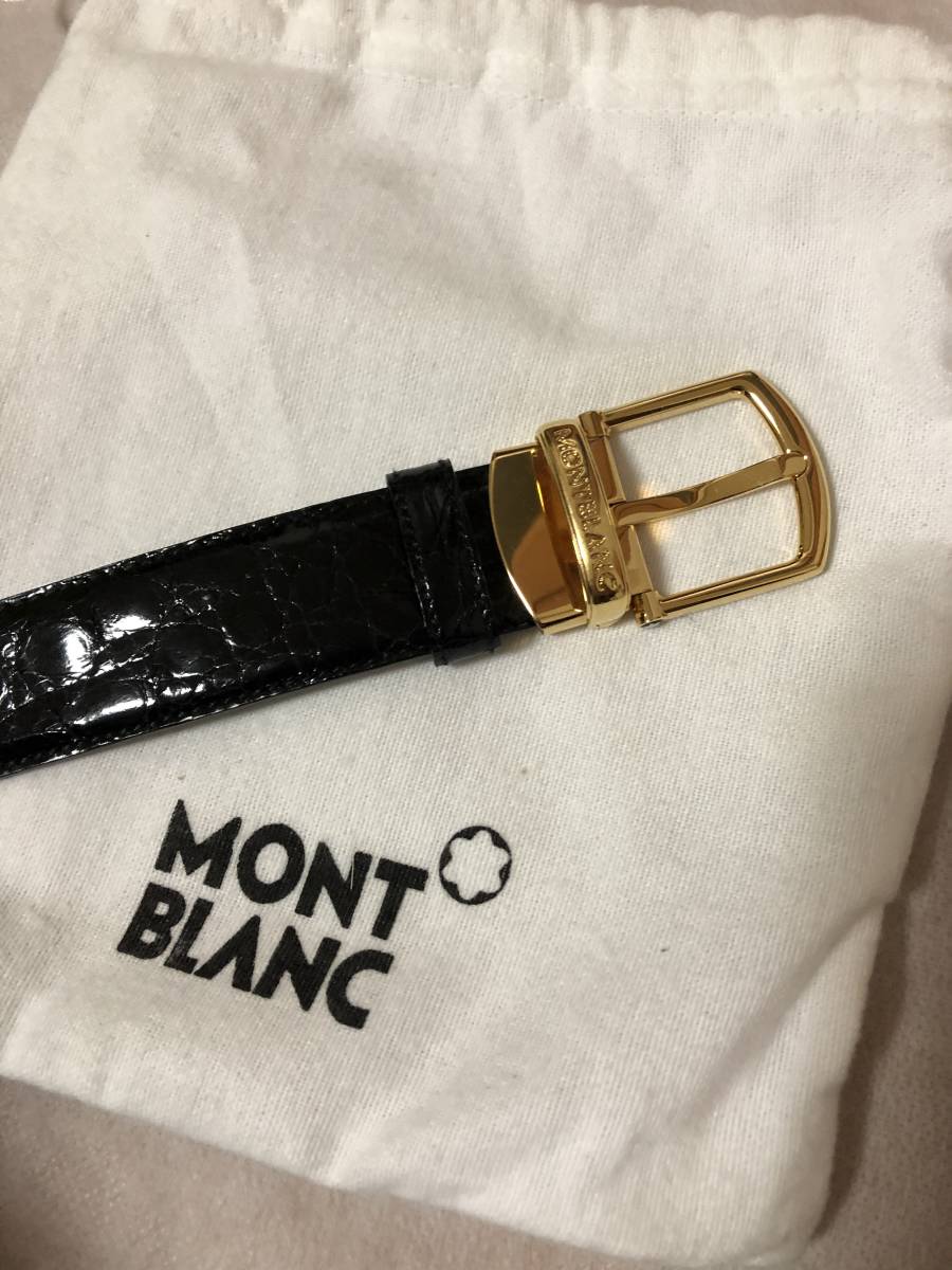 正規通販 MONTBLANC 黒 未使用品 保存袋付 高品質クロコダイルレザー 