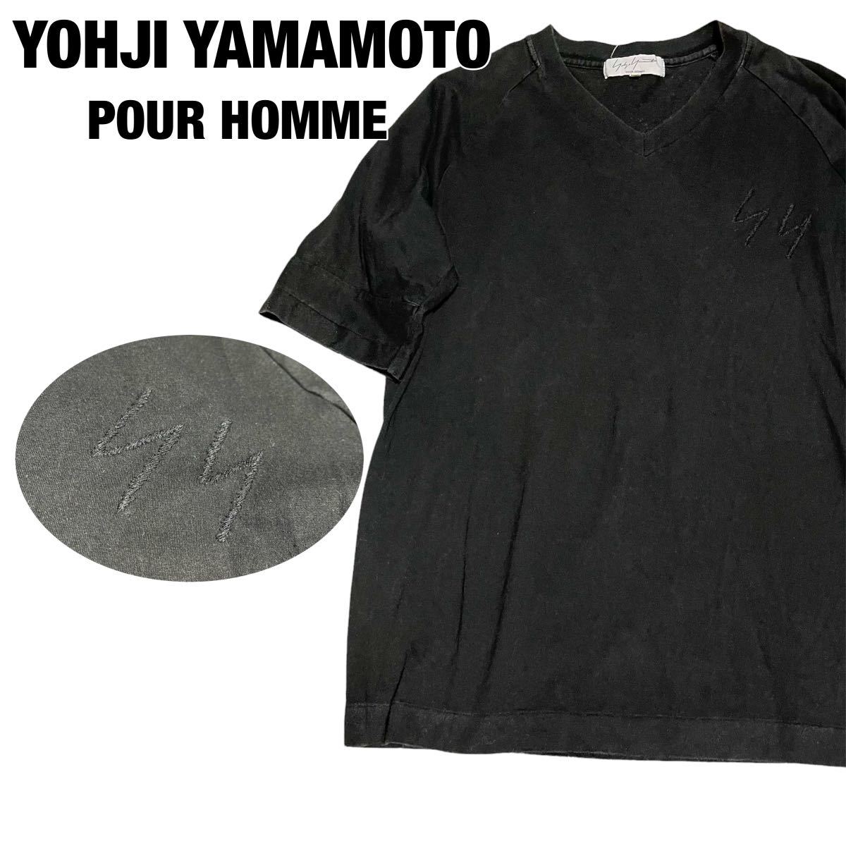 贅沢品贅沢品Yohji Yamamoto POUR HOMME 21SS シワ加工半袖シャツ