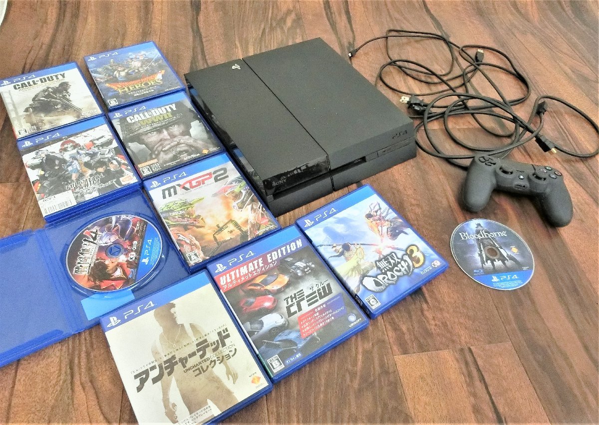 桐生店【現状品】5-76 SONY PS4 PlayStation4 本体 500GB CUH-1000A ソフト10本_画像1