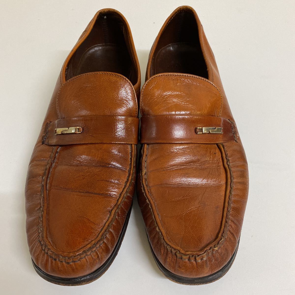 フローシャイム FLORSHEIM ローファー レザーシューズ 91/2C 古着_画像1