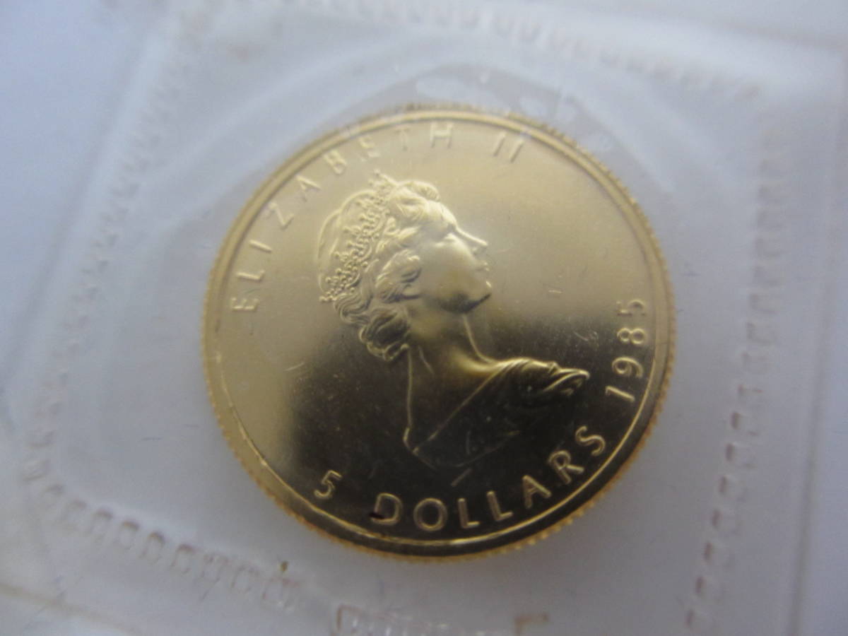 ☆メイプルリーフ金貨 1/10オンス 1985年 5ドル 純金 K24 24金 3.11 ☆メイプルリーフ金貨 1/10オンス 1985年 5ドル 純金 K24 24金 3.11