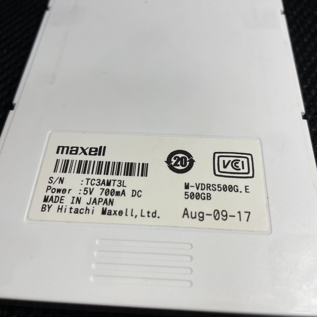 【2E11】⑨マクセル maxell　カセットハードディスク■M-VDRS1T.E アイヴィ iVDR-S 500GB ジャンク扱いカセットHDD_画像5