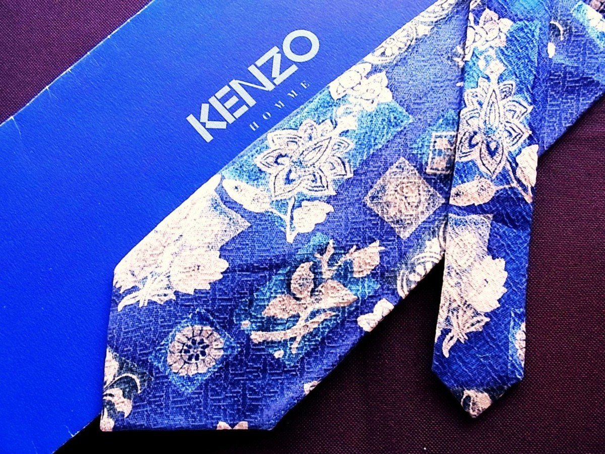 ♪9769C♪良品【花 植物 しぼり 柄】ケンゾー【KENZO】ネクタイの画像1