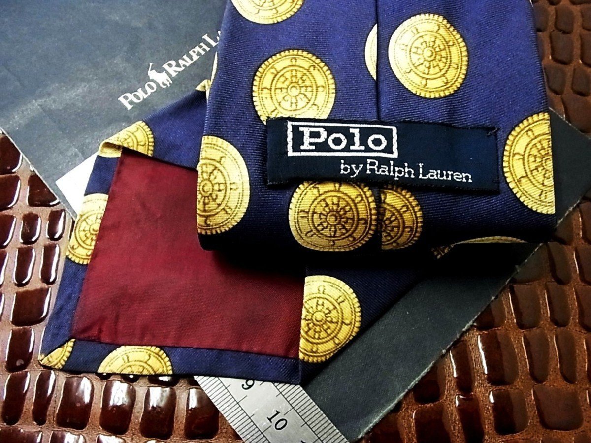 ! now week. bargain sale 980 jpy ~!0825! superior article [POLO] Ralph Lauren [ coin equipment ornament pattern ] necktie!