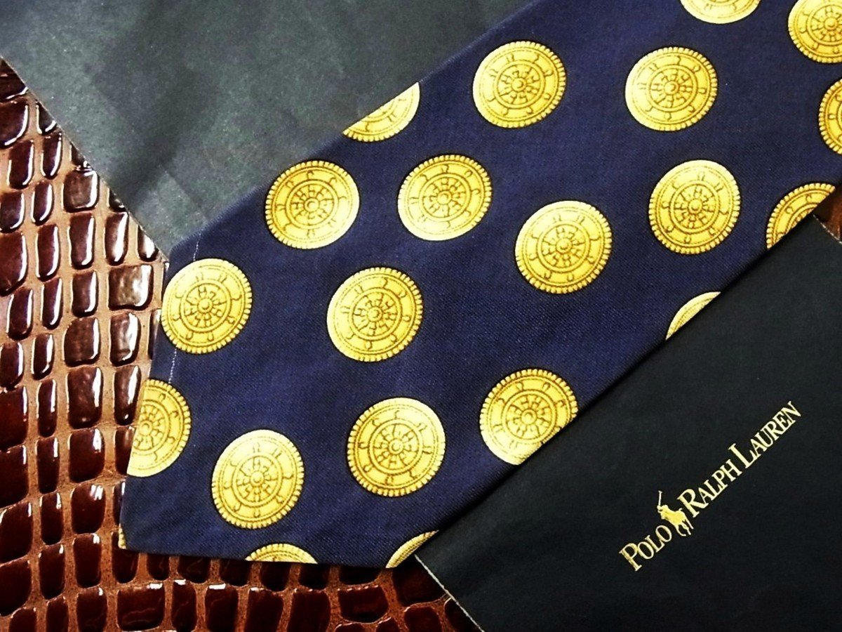 ! now week. bargain sale 980 jpy ~!0825! superior article [POLO] Ralph Lauren [ coin equipment ornament pattern ] necktie!