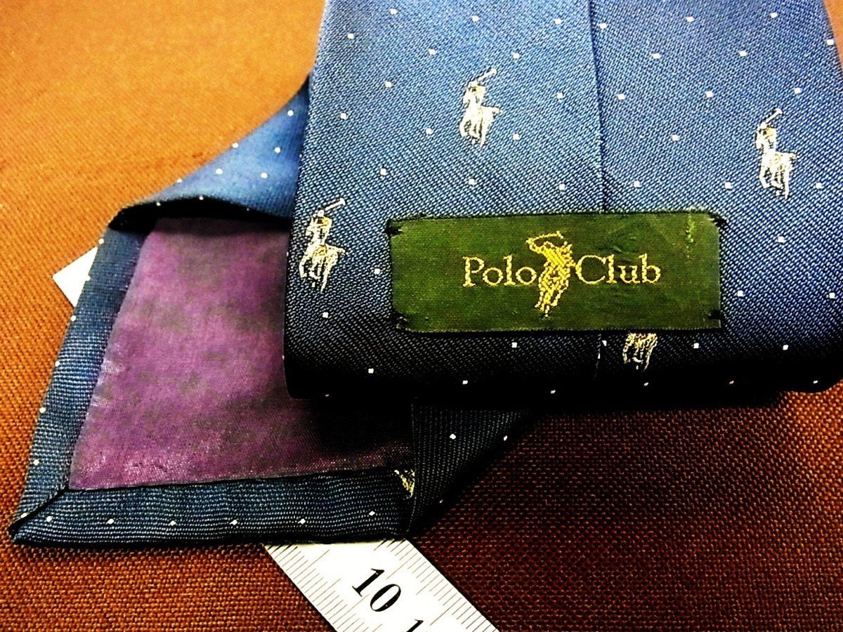 ♪4391D♪状態並品【馬 乗馬 ロゴ入 柄】ポロ クラブ【Polo Club】ネクタイ_画像2