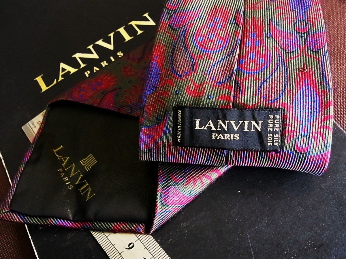 ♪8949C♪良品【花 ペイズリー 柄】ランバン 【LANVIN】ネクタイ_画像2